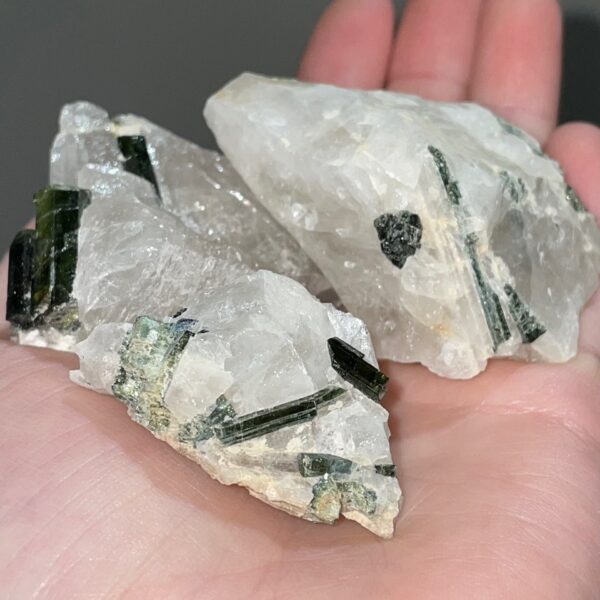 Green Tourmaline on Quartz