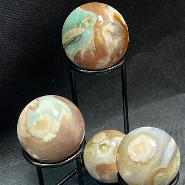 Flower Agate Druzy Sphere