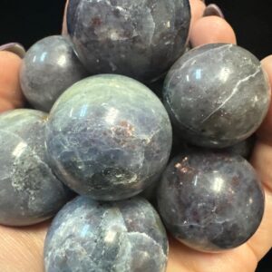 Iolite with Sunstone Sphere