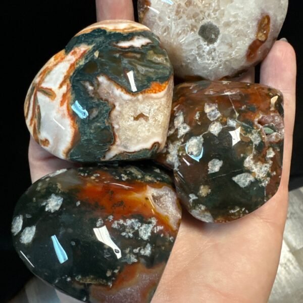 Red Moss Agate Heart or Palm
