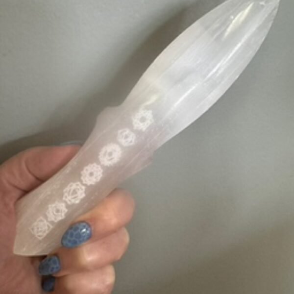 Selenite Chakra Etched Knife