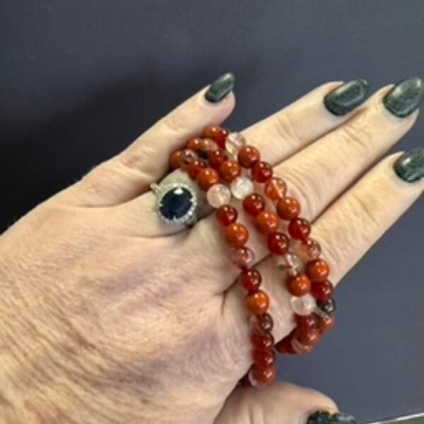Root Chakra Bracelet- Carnelian, Jasper, Hematoid Quartz