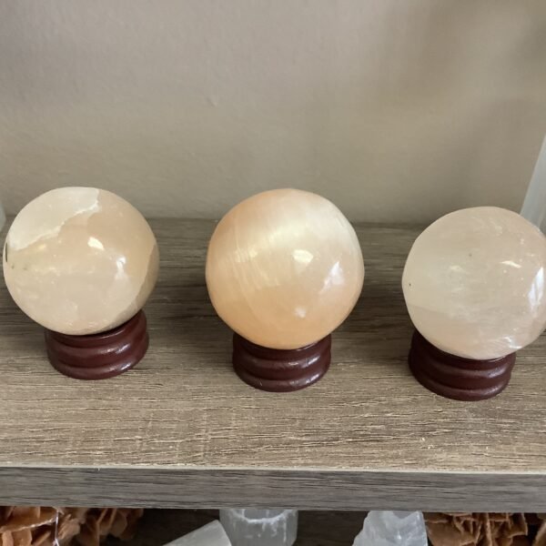 Peach Selenite Sphere