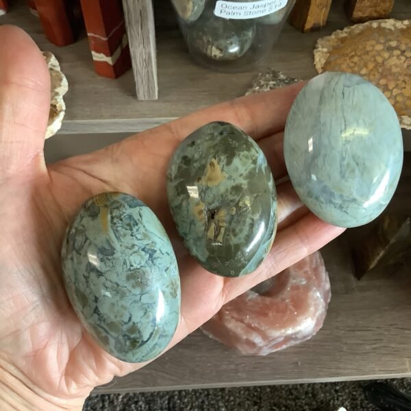 Ocean Jasper Green XL Palm Stone
