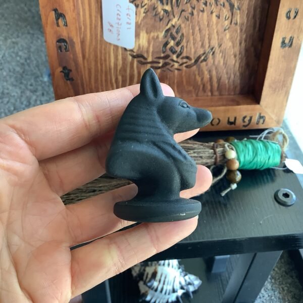 Anubis Figurine Obsidian