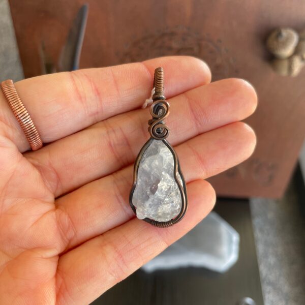 Celestite Copper Pendant