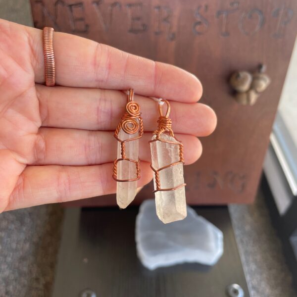 Copper Clear Quartz Pendant