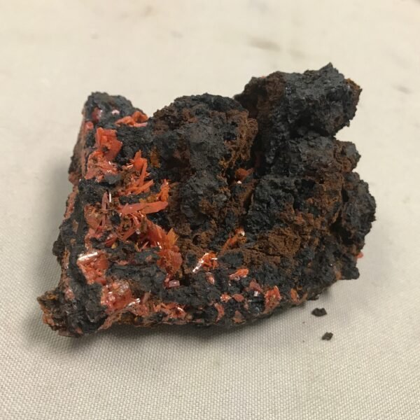 Crocoite on Limonite