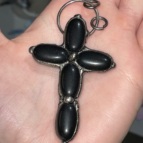 Black Obsidian Cross Pendants