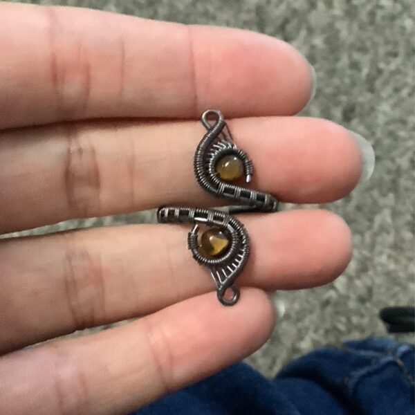 Tigers eye copper swirly ring